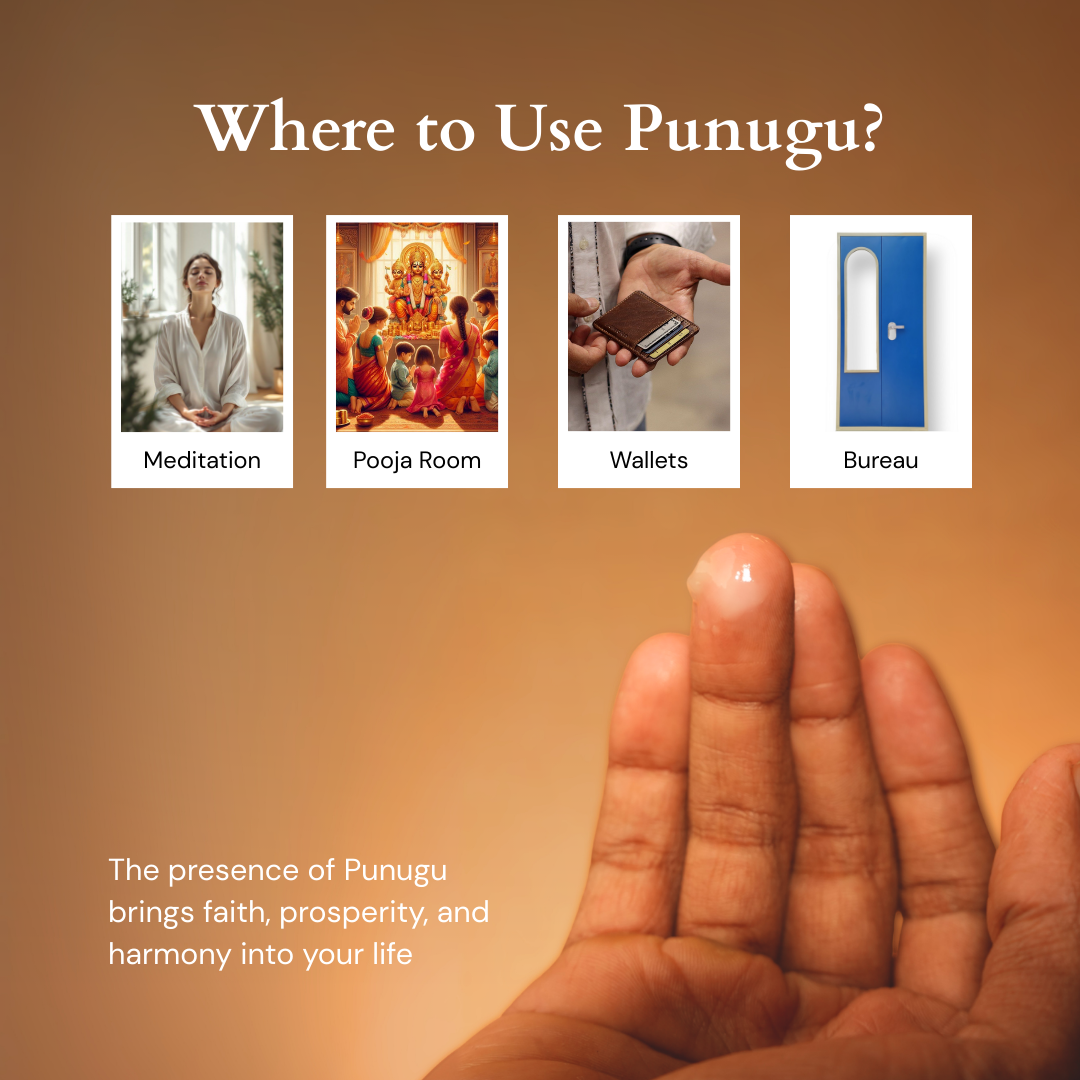 Punugu applied as tilak for pooja