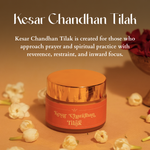 Deiveegaa Kesar Chandhan Tilak 50 g jar displayed on a warm floral background