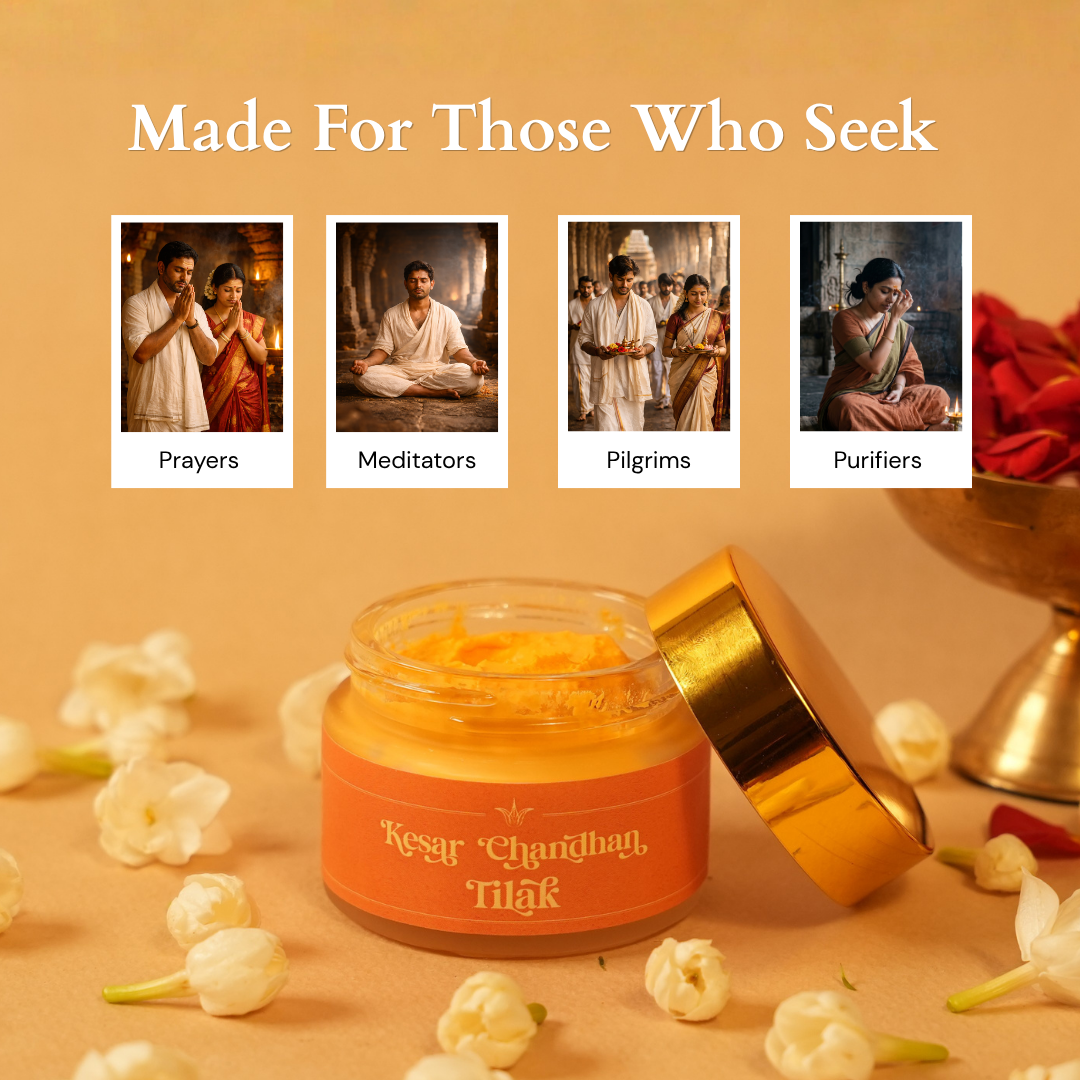 Deiveegaa Kesar Chandhan Tilak 50 g jar with gold lid for pooja